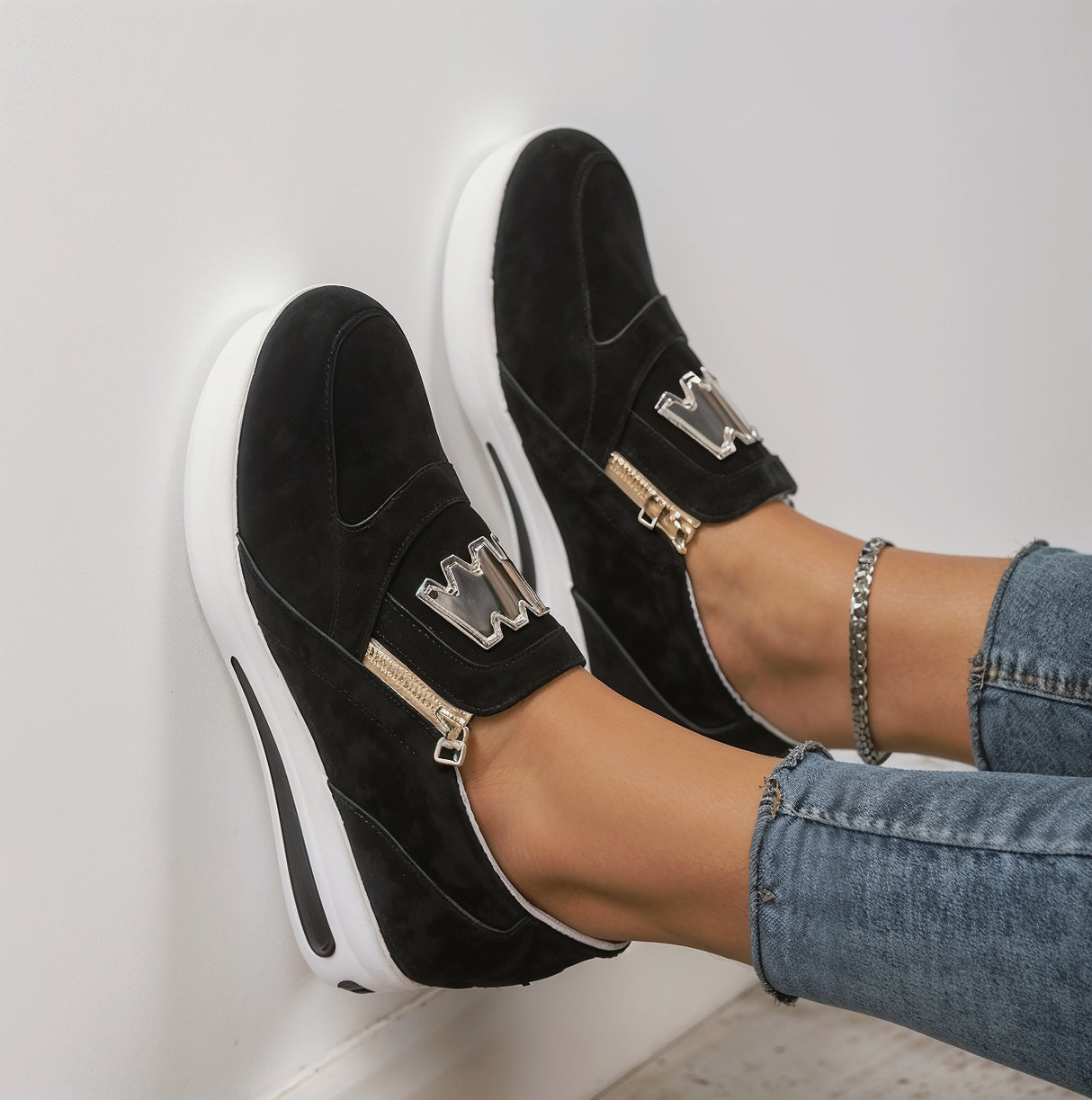 Ella – Superwygodne Ortopedyczne Wsuwane Sneakersy Na Platformie