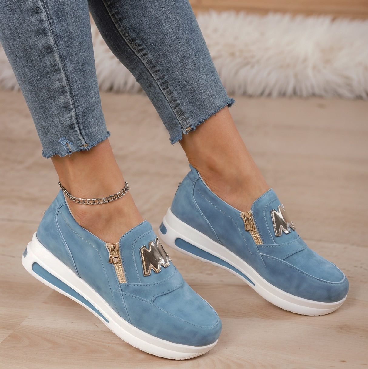 Ella – Superwygodne Ortopedyczne Wsuwane Sneakersy Na Platformie