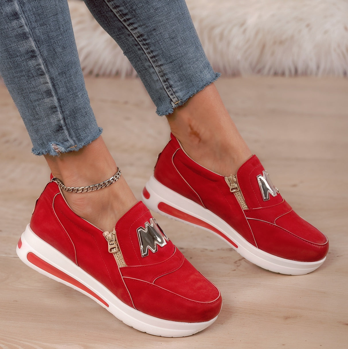 Ella – Superwygodne Ortopedyczne Wsuwane Sneakersy Na Platformie